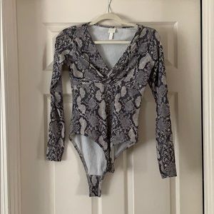 H&M snakeskin bodysuit